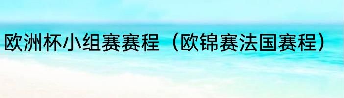 欧洲杯小组赛赛程（欧锦赛法国赛程）