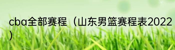 cba全部赛程（山东男篮赛程表2022）