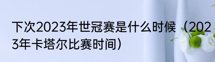 下次2023年世冠赛是什么时候（2023年卡塔尔比赛时间）