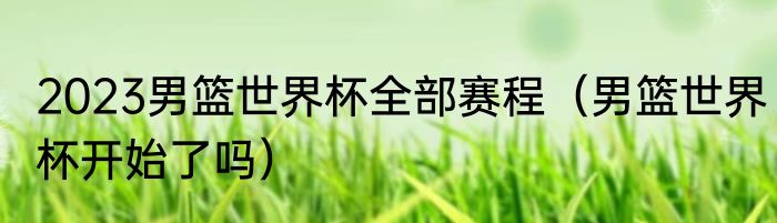 2023男篮世界杯全部赛程（男篮世界杯开始了吗）