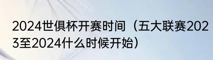 2024世俱杯开赛时间（五大联赛2023至2024什么时候开始）