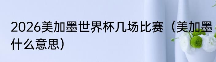 2026美加墨世界杯几场比赛（美加墨什么意思）