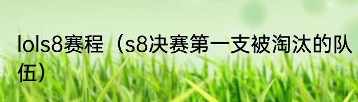 lols8赛程（s8决赛第一支被淘汰的队伍）