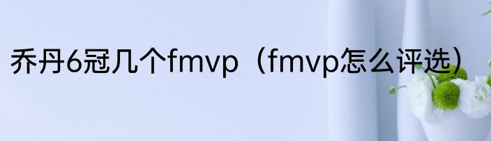 乔丹6冠几个fmvp（fmvp怎么评选）