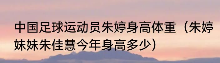 中国足球运动员朱婷身高体重（朱婷妹妹朱佳慧今年身高多少）