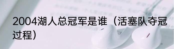 2004湖人总冠军是谁（活塞队夺冠过程）