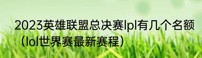 2023英雄联盟总决赛lpl有几个名额（lol世界赛最新赛程）