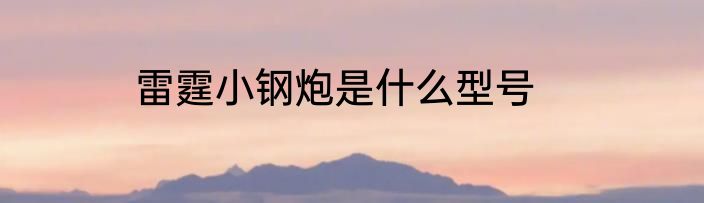 雷霆小钢炮是什么型号