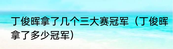 丁俊晖拿了几个三大赛冠军（丁俊晖拿了多少冠军）
