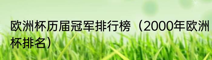 欧洲杯历届冠军排行榜（2000年欧洲杯排名）