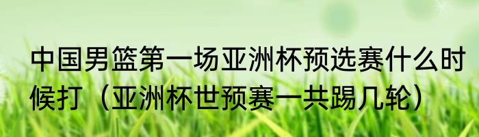 中国男篮第一场亚洲杯预选赛什么时候打（亚洲杯世预赛一共踢几轮）