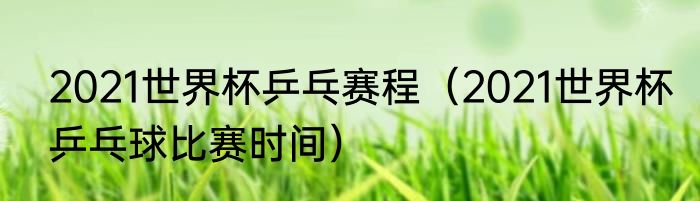 2021世界杯乒乓赛程（2021世界杯乒乓球比赛时间）