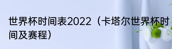 世界杯时间表2022（卡塔尔世界杯时间及赛程）