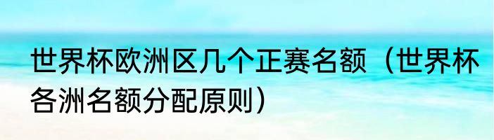 世界杯欧洲区几个正赛名额（世界杯各洲名额分配原则）