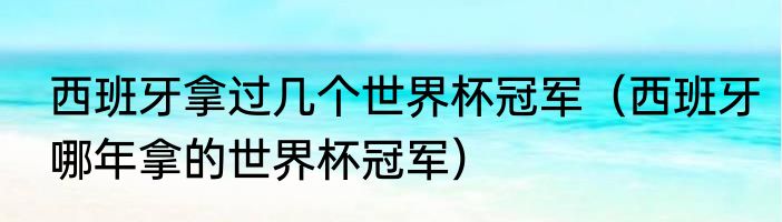 西班牙拿过几个世界杯冠军（西班牙哪年拿的世界杯冠军）
