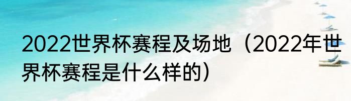 2022世界杯赛程及场地（2022年世界杯赛程是什么样的）