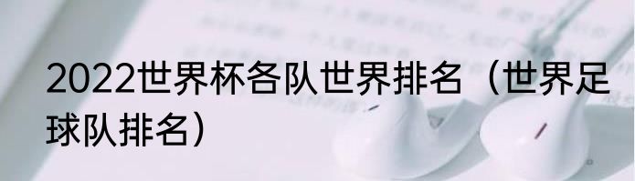 2022世界杯各队世界排名（世界足球队排名）