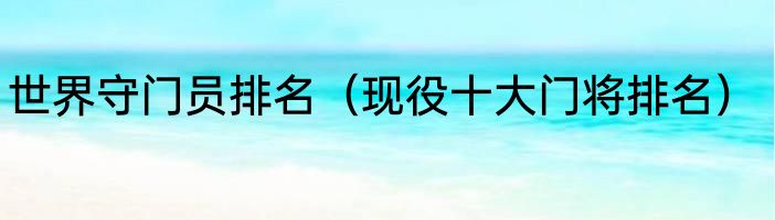 世界守门员排名（现役十大门将排名）