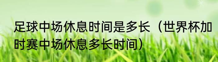 足球中场休息时间是多长（世界杯加时赛中场休息多长时间）