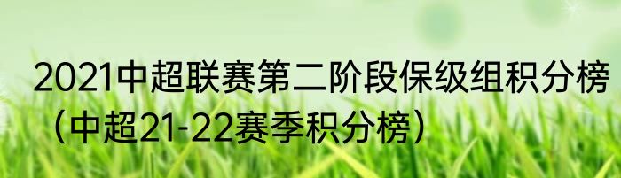 2021中超联赛第二阶段保级组积分榜（中超21-22赛季积分榜）