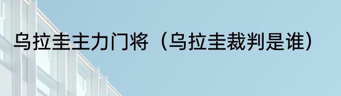 乌拉圭主力门将（乌拉圭裁判是谁）