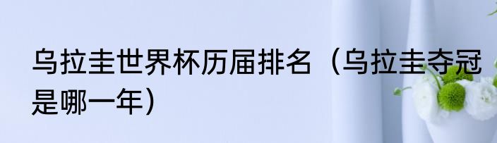 乌拉圭世界杯历届排名（乌拉圭夺冠是哪一年）