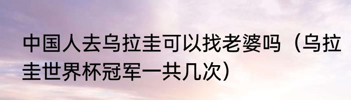 中国人去乌拉圭可以找老婆吗（乌拉圭世界杯冠军一共几次）