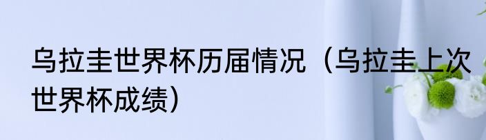乌拉圭世界杯历届情况（乌拉圭上次世界杯成绩）