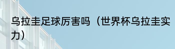 乌拉圭足球厉害吗（世界杯乌拉圭实力）