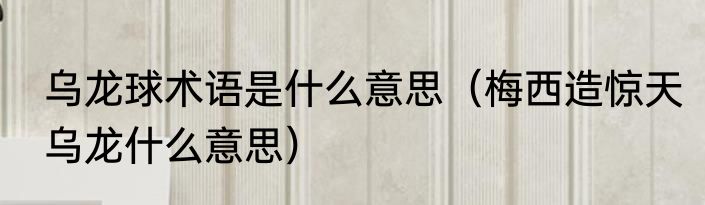 乌龙球术语是什么意思（梅西造惊天乌龙什么意思）