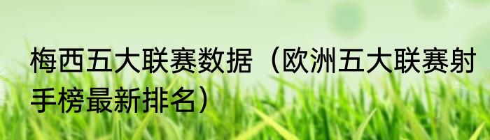 梅西五大联赛数据（欧洲五大联赛射手榜最新排名）