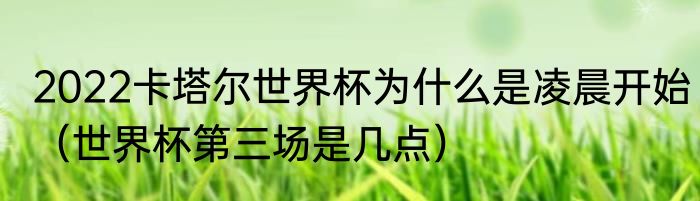 2022卡塔尔世界杯为什么是凌晨开始（世界杯第三场是几点）