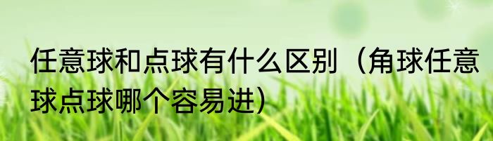 任意球和点球有什么区别（角球任意球点球哪个容易进）