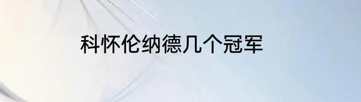 科怀伦纳德几个冠军