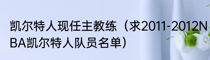凯尔特人现任主教练（求2011-2012NBA凯尔特人队员名单）