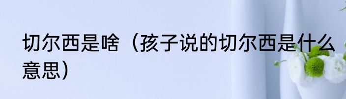 切尔西是啥（孩子说的切尔西是什么意思）