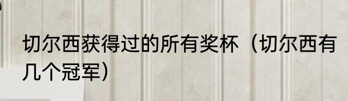切尔西获得过的所有奖杯（切尔西有几个冠军）