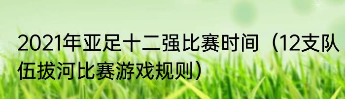 2021年亚足十二强比赛时间（12支队伍拔河比赛游戏规则）