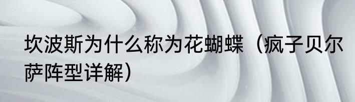 坎波斯为什么称为花蝴蝶（疯子贝尔萨阵型详解）