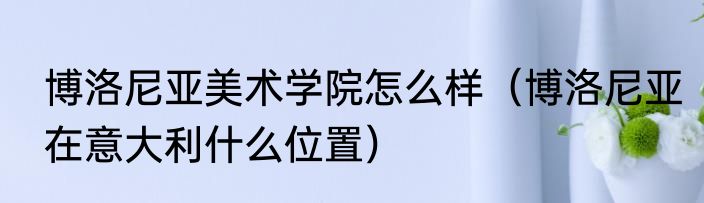 博洛尼亚美术学院怎么样(博洛尼亚在意大利什么位置)