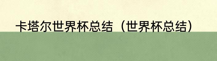 卡塔尔世界杯总结（世界杯总结）