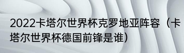 2022卡塔尔世界杯克罗地亚阵容（卡塔尔世界杯德国前锋是谁）