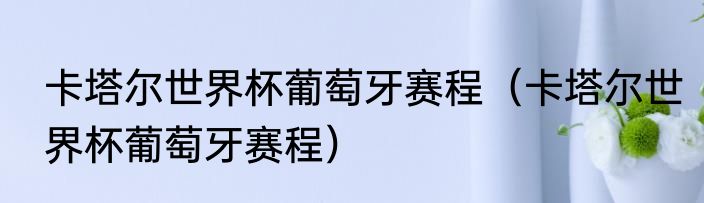 卡塔尔世界杯葡萄牙赛程（卡塔尔世界杯葡萄牙赛程）