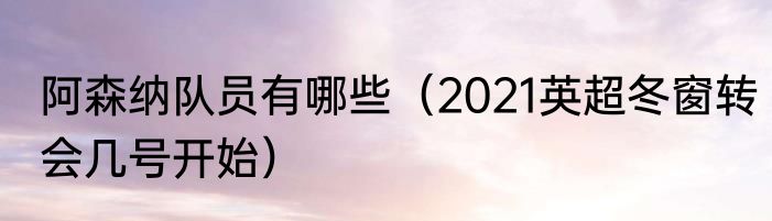 阿森纳队员有哪些（2021英超冬窗转会几号开始）