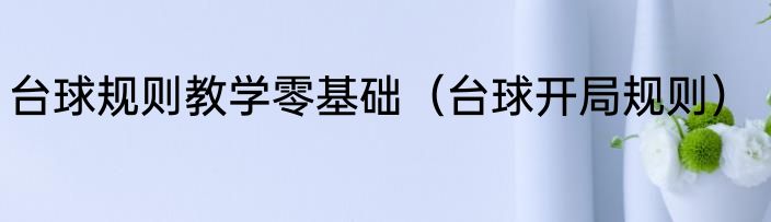 台球规则教学零基础（台球开局规则）
