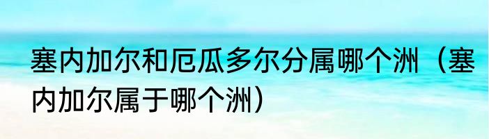 塞内加尔和厄瓜多尔分属哪个洲（塞内加尔属于哪个洲）