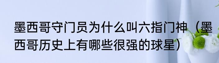 墨西哥守门员为什么叫六指门神（墨西哥历史上有哪些很强的球星）