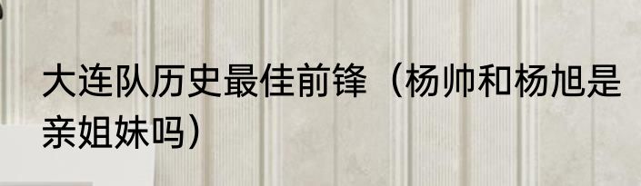 大连队历史最佳前锋（杨帅和杨旭是亲姐妹吗）