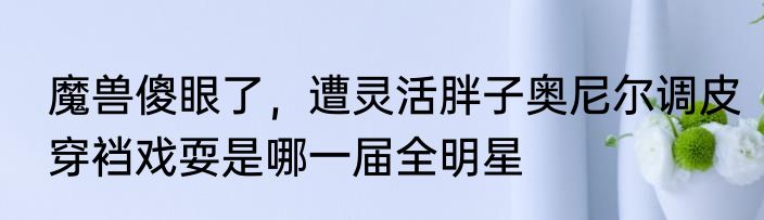 魔兽傻眼了，遭灵活胖子奥尼尔调皮穿裆戏耍是哪一届全明星