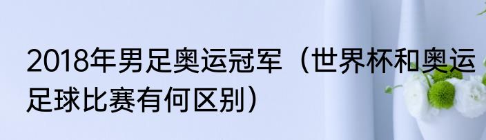 2018年男足奥运冠军（世界杯和奥运足球比赛有何区别）